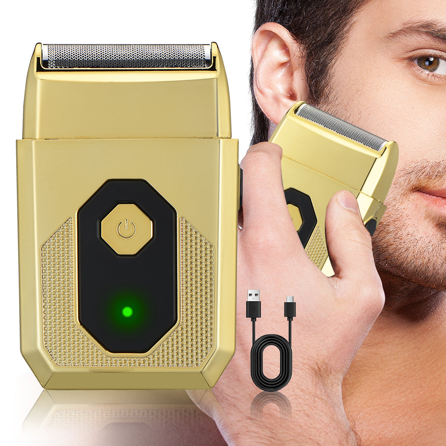 Men's electric shaver, USB rechargeable, available in two colors (gold, black), the perfect gift for him