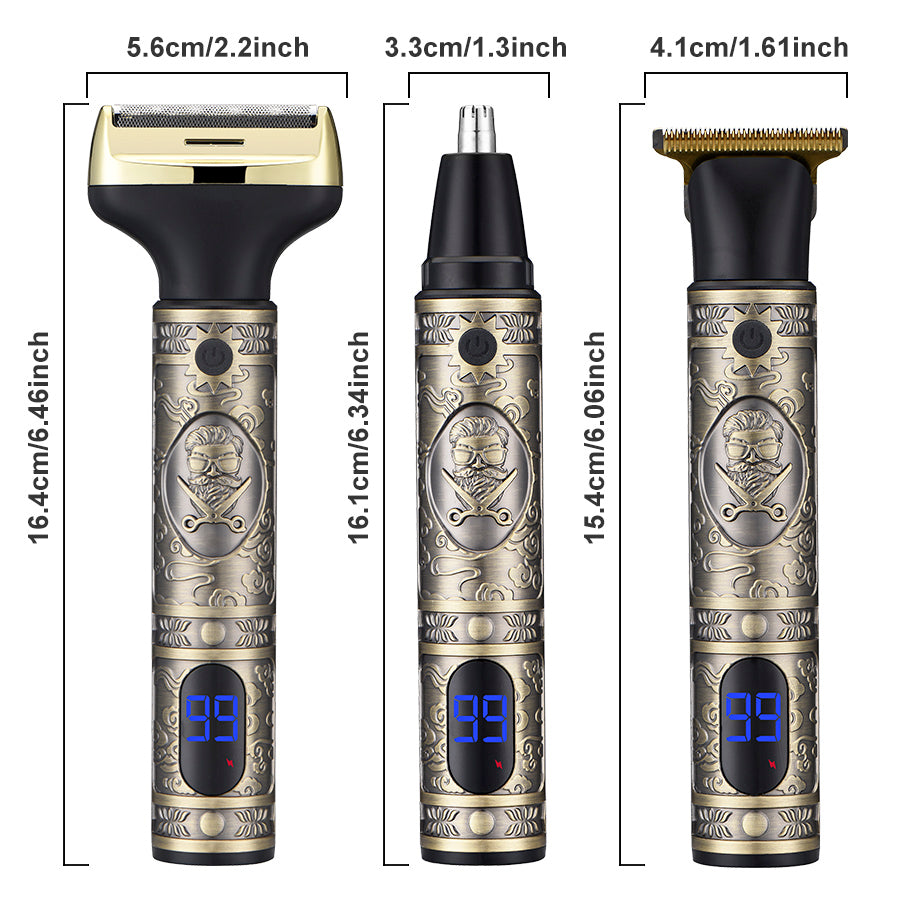 1 Professional Men's Electric Shaver with LED Display, USB Charging, Professional Hair Clipper, Trimmer, Beard Trimmer, Hair / Beard Trimmer, Hair Clipper Set