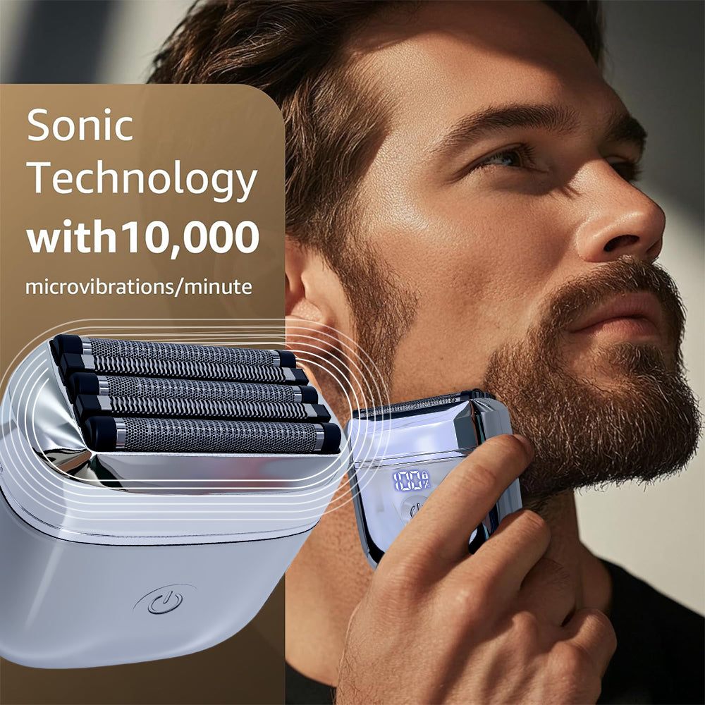 Men's Mini Travel Shaver, USB-C Rechargeable Electric Razor, 60-Minute Battery Life, Detachable Washable Head, Dry & Wet Use, Portable Grooming Kit