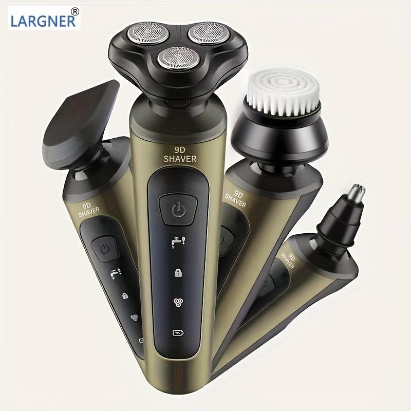 4-in-1 Electric Beard Trimmer for Men, Low Noise, 60 Min Battery, Washable Cutter Head, USB Charging - Perfect for Grooming Facial Hair, Nose - Includes Sideburn Trimmer Nose Hair Trimmer