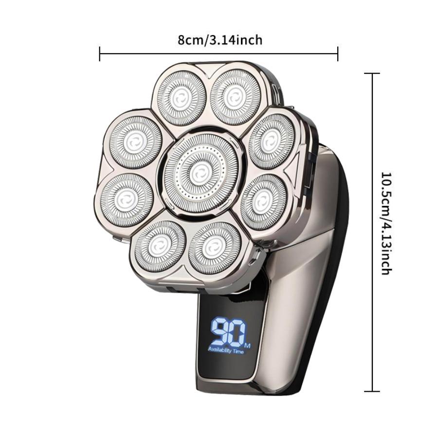 9D Head Shavers for Bald Men, 6-in-1 Electric Razor, Waterproof Wet/Dry, Cordless Rechargeable, LED Display