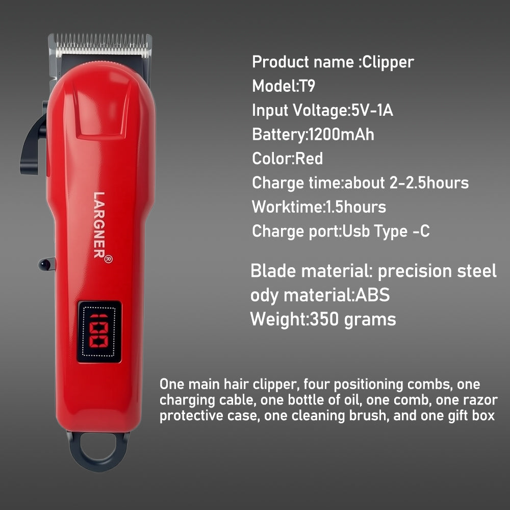 Hair Trimmer with LED Display, Butterfly Wing Design, Precision Trimming with Durable Ceramic Blade for Home, Salon-Grade Grooming