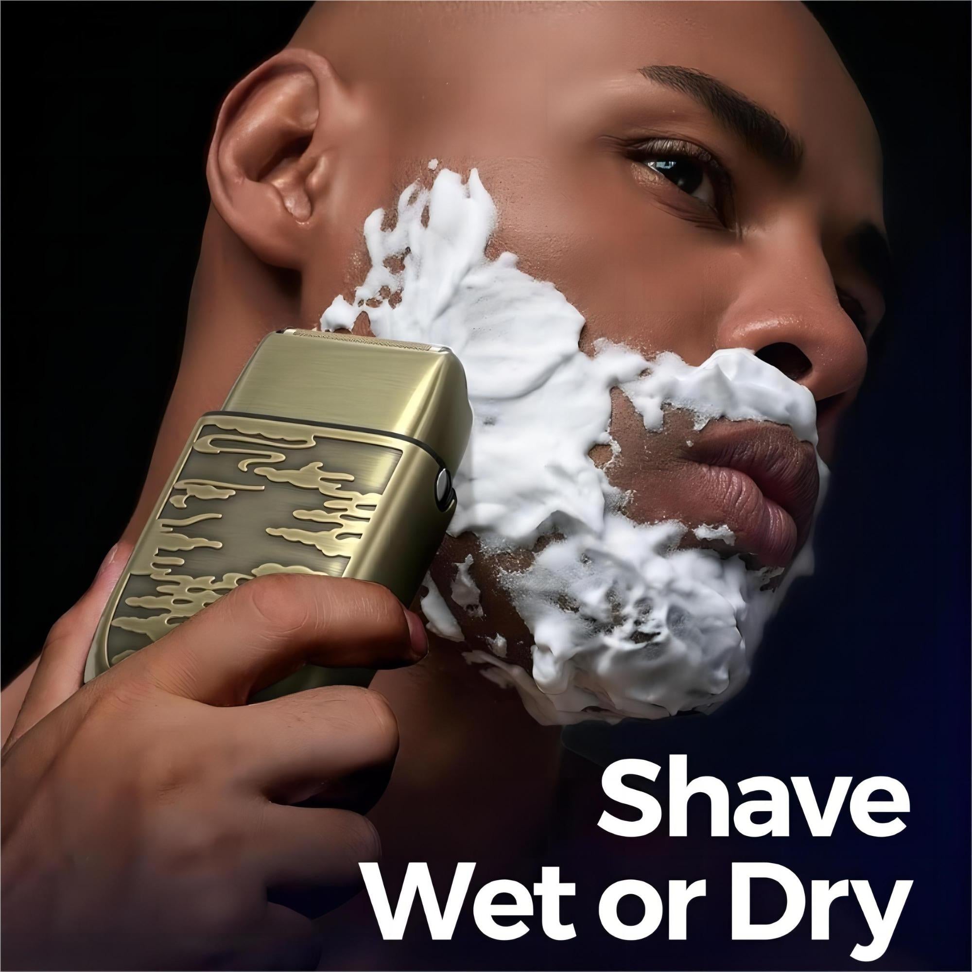Electric Razor for Men - Face and Beard Shaver With 3 Adjustable Speeds, Rechargeable Waterproof Foil Shaver, LED Display, Close Shave Trimmer for Face/Beard/Head (Yellow)
