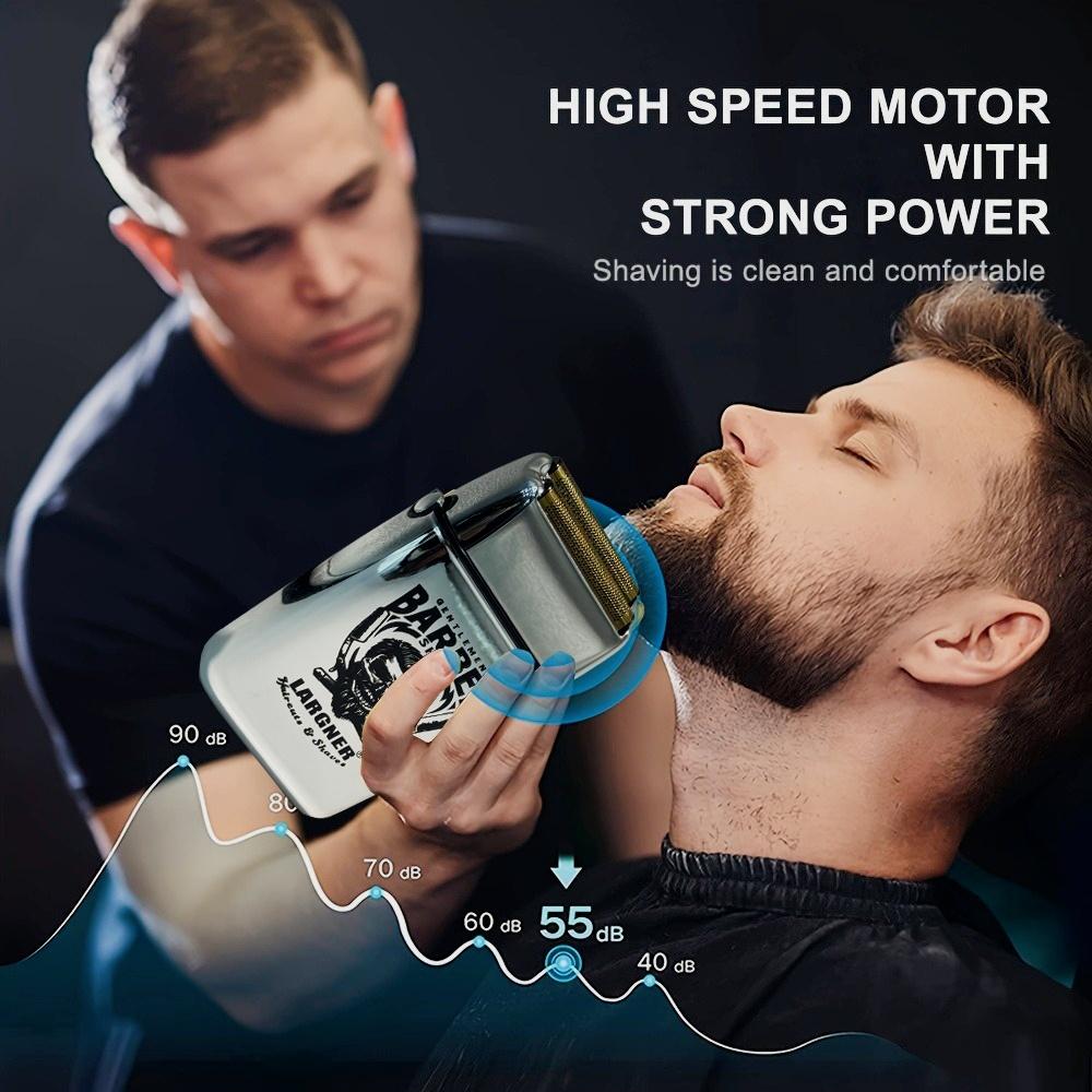 Gentlemen's BARBER SHOP LARGNER Haircuts&Shaves Professional Barber Hair Clipper Trimmer For Men Electric T-Outliner Finish Hair Cutting Machine Cordless Beard Trimmer Shaver