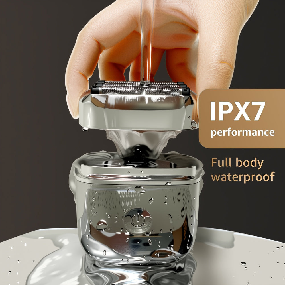 Men's Mini Travel Shaver, USB-C Rechargeable Electric Razor, 60-Minute Battery Life, Detachable Washable Head, Dry & Wet Use, Portable Grooming Kit