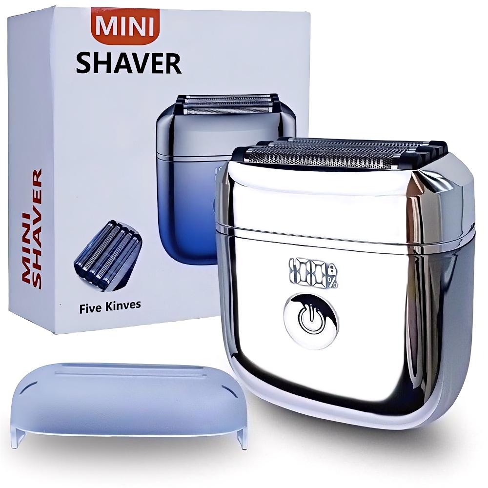 Men's Mini Travel Shaver, USB-C Rechargeable Electric Razor, 60-Minute Battery Life, Detachable Washable Head, Dry & Wet Use, Portable Grooming Kit