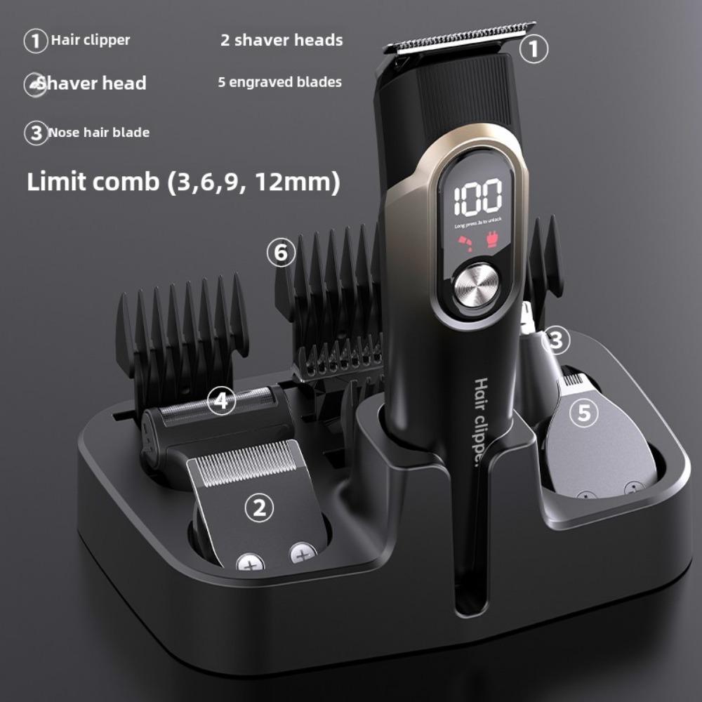 Hair Clippers for Men Professional 5 in 1 Cord/Cordless Beard Nose Ear Body Grooming Hair Clipper Trimmer with Smart Charge Technology