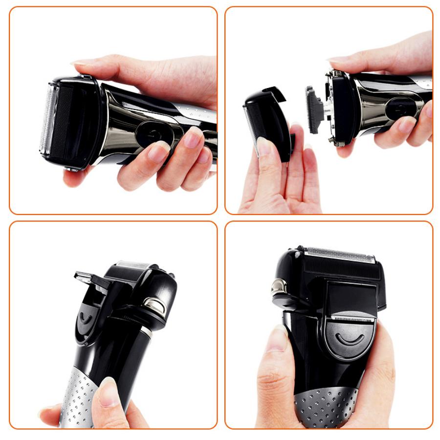 Series 8 Electric Razor for Men, with 4+1 Shaving Elements & Precision Long Hair Trimmer, Close & Gentle Even on Dense Beards, Wet & Dry Electric Razor with 60min Runtime,Silver