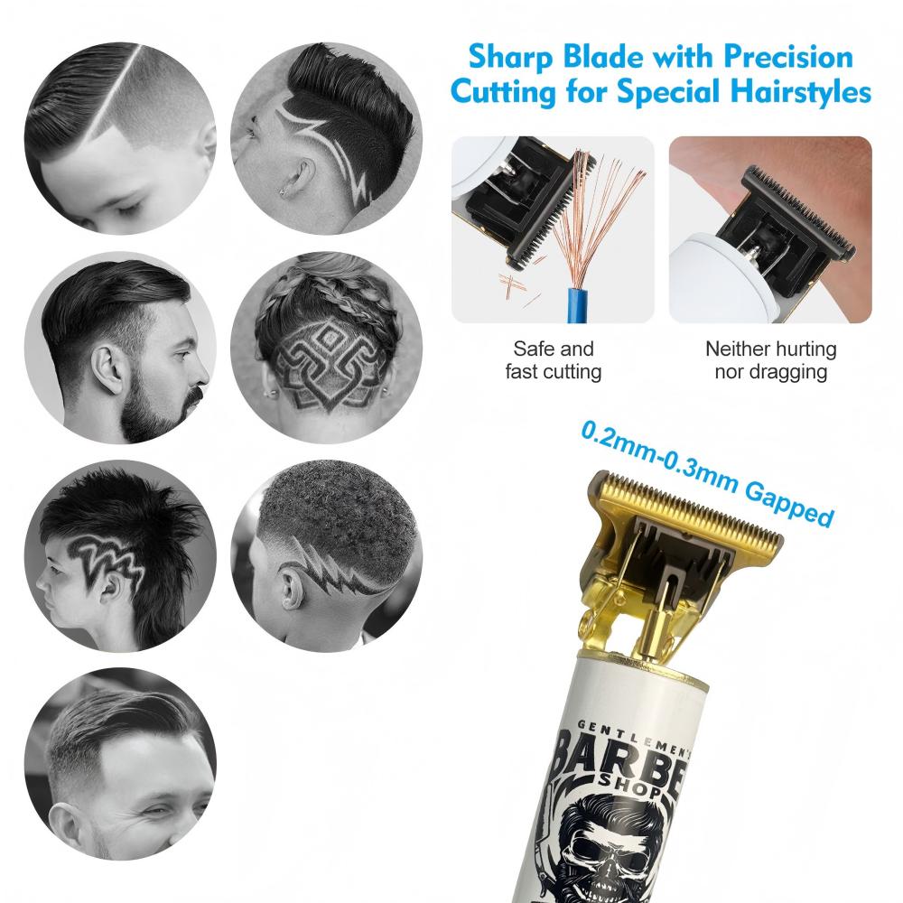 LARGNER Professional 4-in-1 Barber Grooming Kit – Premium Cordless Hair Clipper, T-Blade Trimmer, Foil Shaver & Nose Hair Trimmer Set with LED Display