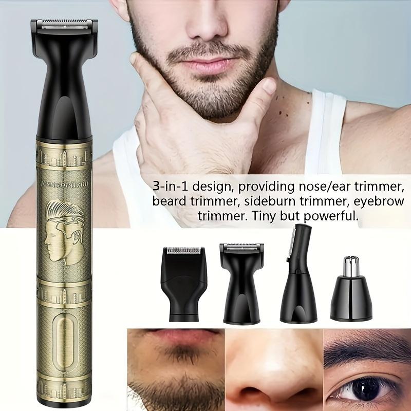 3-in-1 Precision Hair Cutting Machine- T-Blade Clipper and Wireless Beard Trimmer with USB Charging, Nose Hair Trimmer