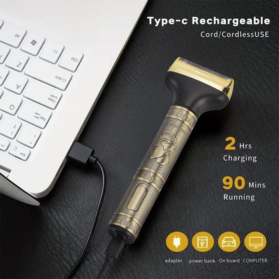 Cordless Hair & Beard Trimmer with 4 Guide Combs,Rechargeable T-Blade Hair Edgers Hair Clippers for Zero Gapped Haircut,Professional Electric Hair Trimmer Gifts for Men & Fathers Day