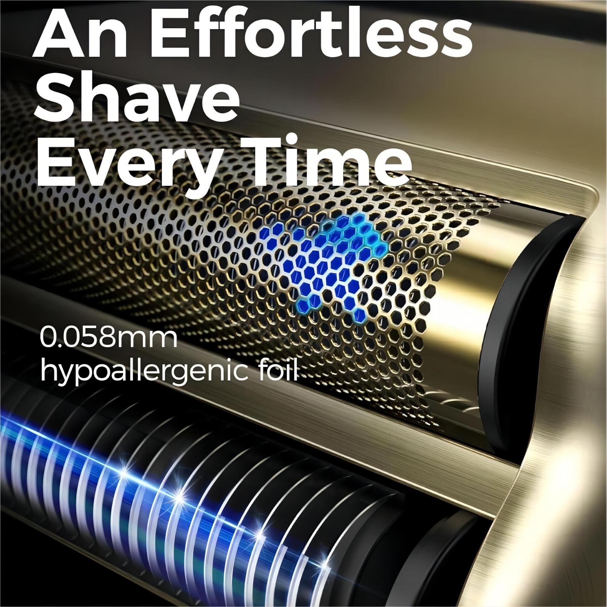 Electric Razor for Men - Face and Beard Shaver With 3 Adjustable Speeds, Rechargeable Waterproof Foil Shaver, LED Display, Close Shave Trimmer for Face/Beard/Head (Yellow)