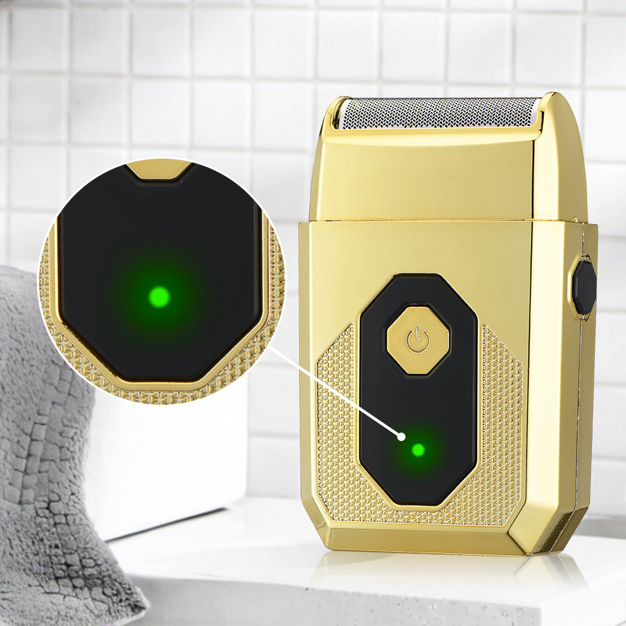 Men's electric shaver, USB rechargeable, available in two colors (gold, black), the perfect gift for him