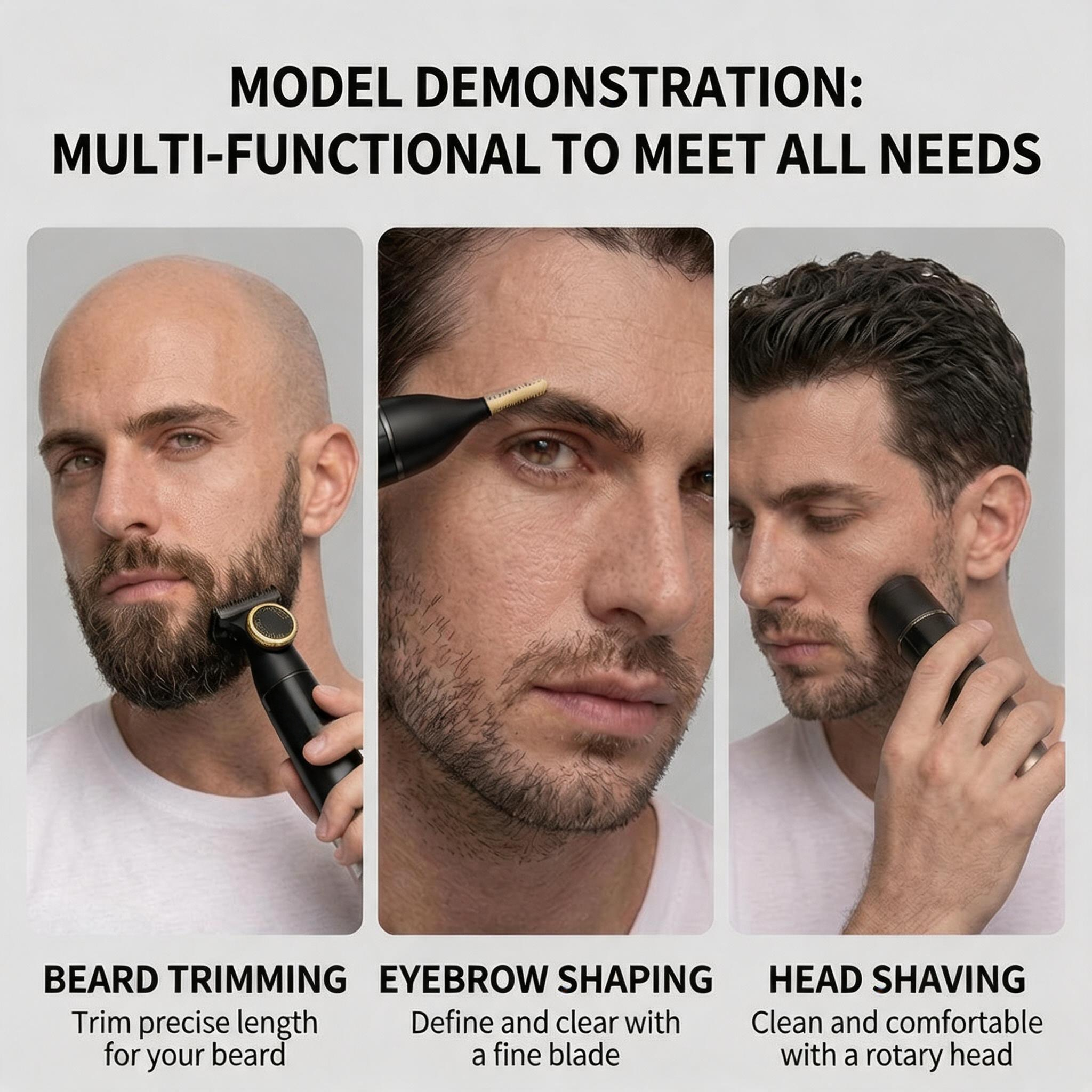 LARGNER Professional All-in-One Grooming Kit – Multi-Functional Electric Trimmer with LED Display and Versatile Attachments