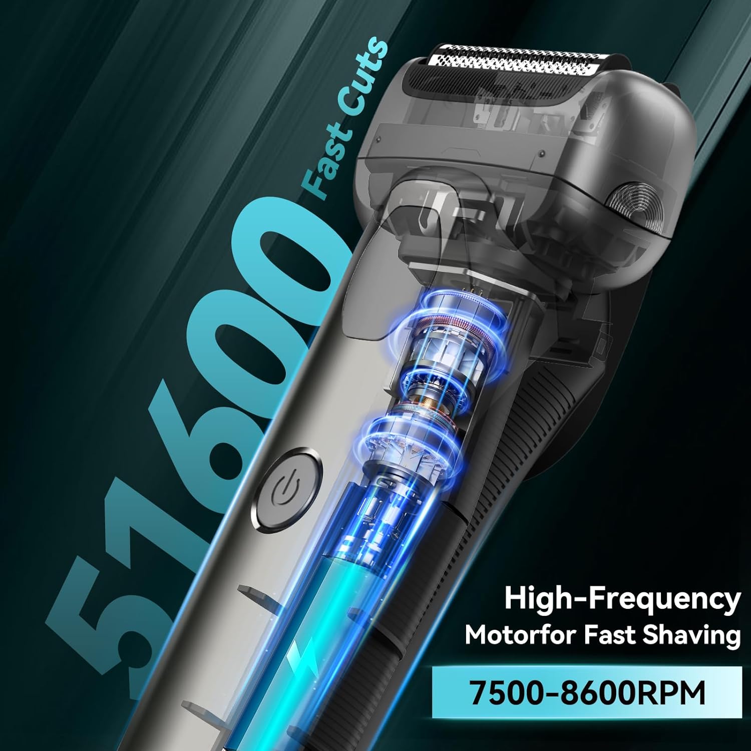Men's Electric Trimmer with Sideburn Trimmer Reciprocating Cutter,Easy to Clean,Upside Sideburn Trimmer with USB Tyep-C fast charging
