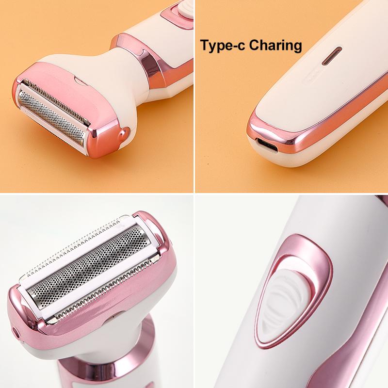 Electric Razor for Women 4 in 1 Rechargeable Painless Body Razors and Facial Hair Remover for Bikini Leg Body Face Underarm