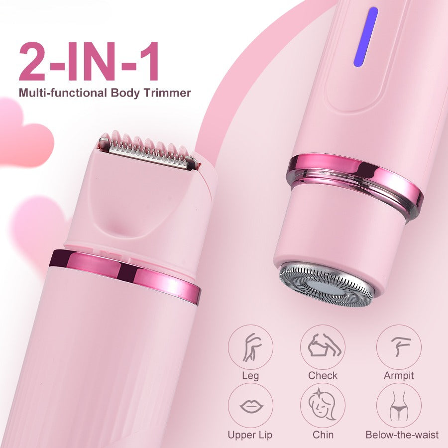 Women's electric double-head shaver, women's bikini trimmer, waterproof rechargeable shaver body hair trimmer wet and dry