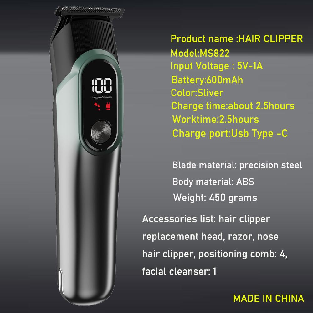 Hair Clippers for Men Professional 5 in 1 Cord/Cordless Beard Nose Ear Body Grooming Hair Clipper Trimmer with Smart Charge Technology