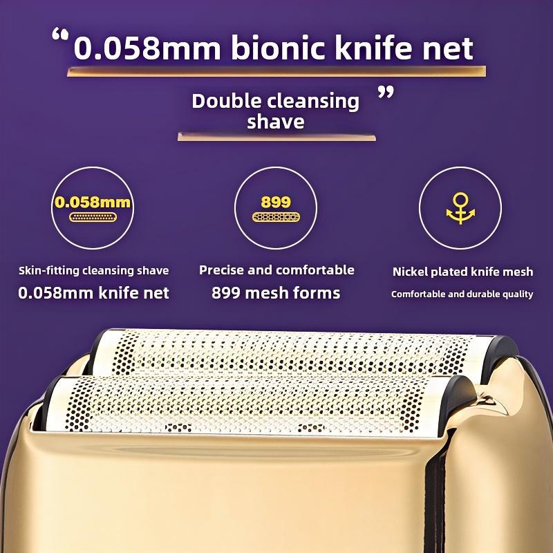 Retro Electric Razors for Men with Beard Trimmer, Rechargeable Mens Gold Foil Shavers, Strong Power