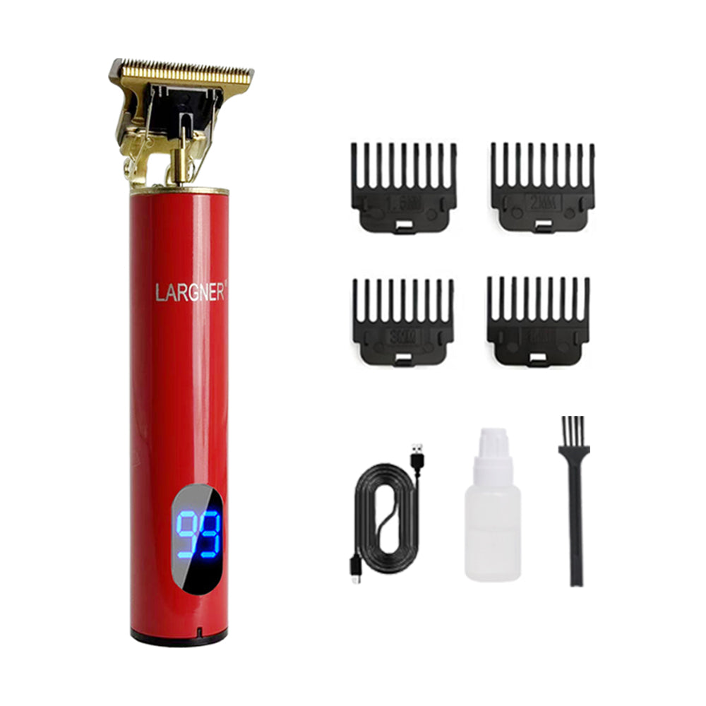 LARGNER Electric Barber Grooming Kit Rechargeable Cordless Close Cut T Blade Trimmer Men's Hair Clipper Zero Gap Detail Beard Shaver, Zero Gap T Blade Hair Trimmer LED Display, Rechargeable Cordless Grooming Kit
