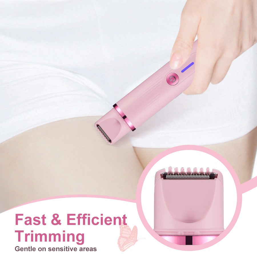 Women's electric double-head shaver, women's bikini trimmer, waterproof rechargeable shaver body hair trimmer wet and dry