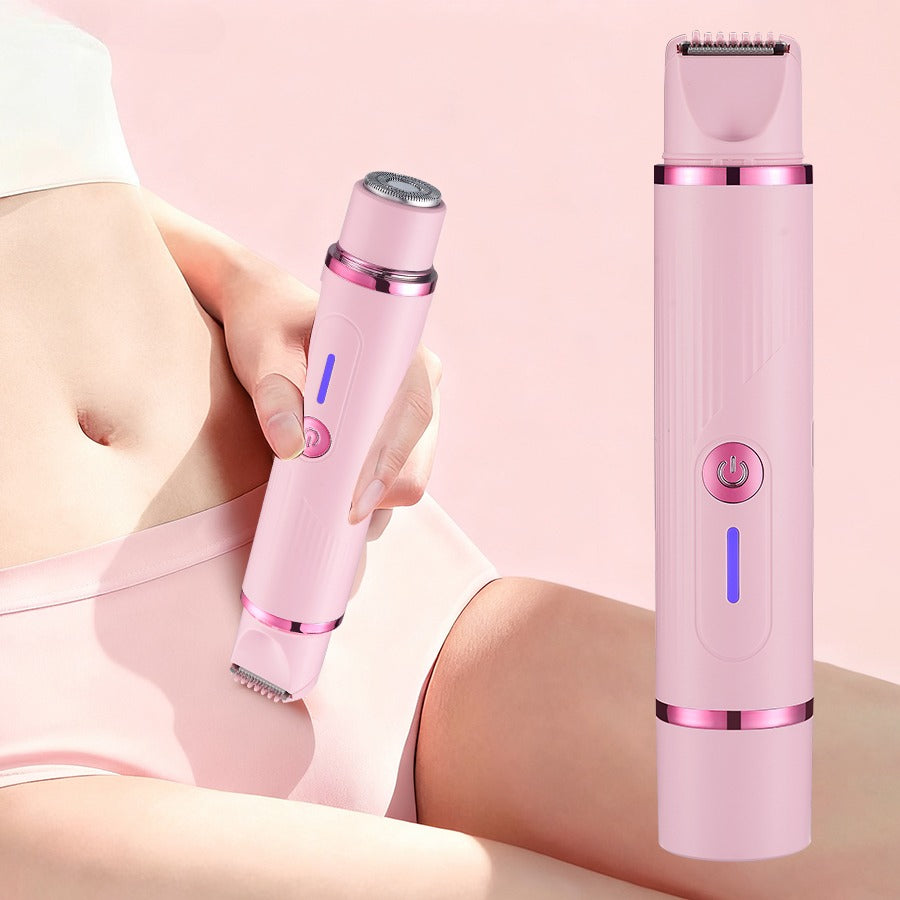 Women's electric double-head shaver, women's bikini trimmer, waterproof rechargeable shaver body hair trimmer wet and dry