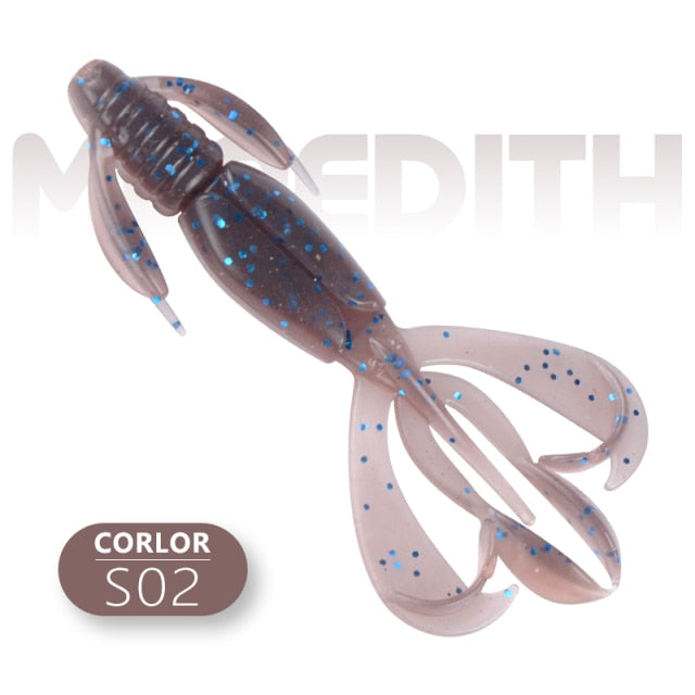 MEREDITH Crazy Flapper 70mm 90mm Fishing Soft Lure Fishing Lures Soft Silicone Baits Shrimp Bass Peche Gear Fishing Tackle