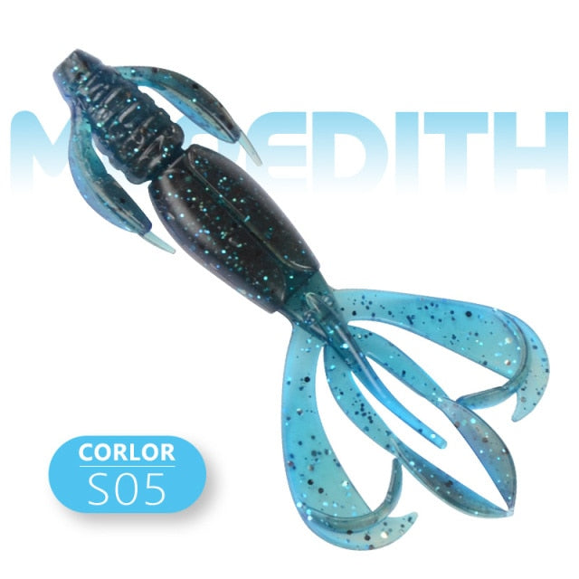 MEREDITH Crazy Flapper 70mm 90mm Fishing Soft Lure Fishing Lures Soft Silicone Baits Shrimp Bass Peche Gear Fishing Tackle