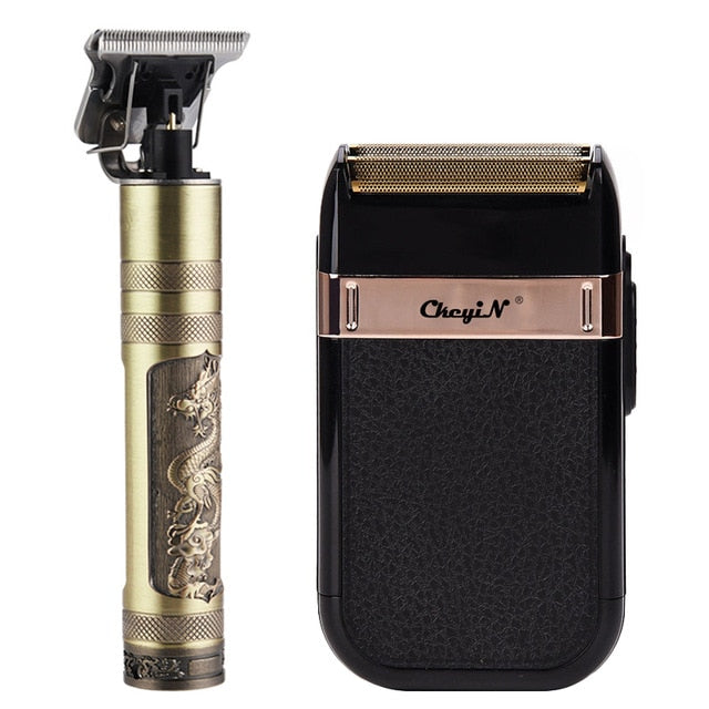 Professional Barber Hair Clipper Rechargeable Electric T-Outliner Finish Cutting Machine Beard Trimmer Shaver Cordless Corded