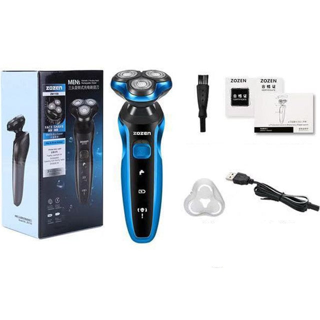 Men Electric Shaver USB Rechargeable Electric Razor Shaving Machine Clipper Beard Trimmer Washable Wet-Dry Dual Use