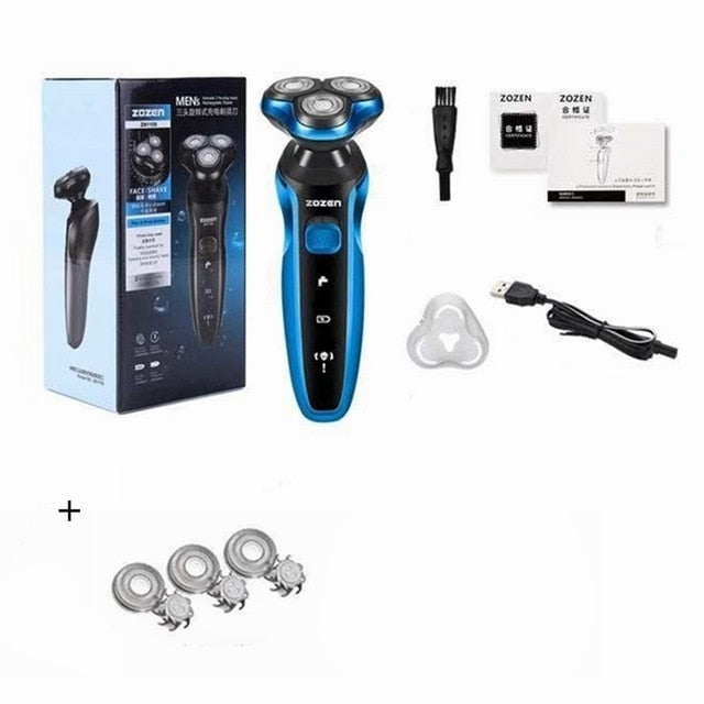 Men Electric Shaver USB Rechargeable Electric Razor Shaving Machine Clipper Beard Trimmer Washable Wet-Dry Dual Use