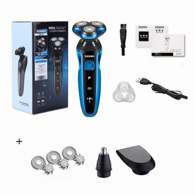 Men Electric Shaver USB Rechargeable Electric Razor Shaving Machine Clipper Beard Trimmer Washable Wet-Dry Dual Use