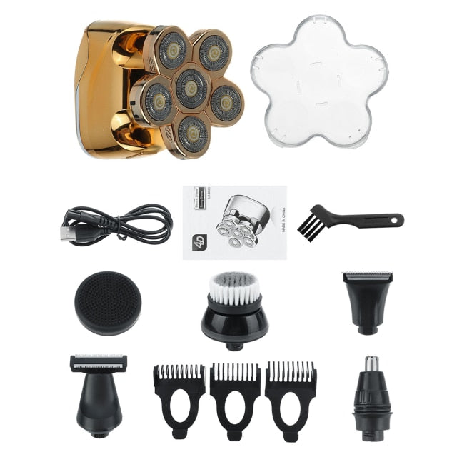 6 Blades Digital Display Rechargeable Electric Shaver Men Hair Beard Trimmer Electric Razor Wet Dry Men Face Shaving Machine