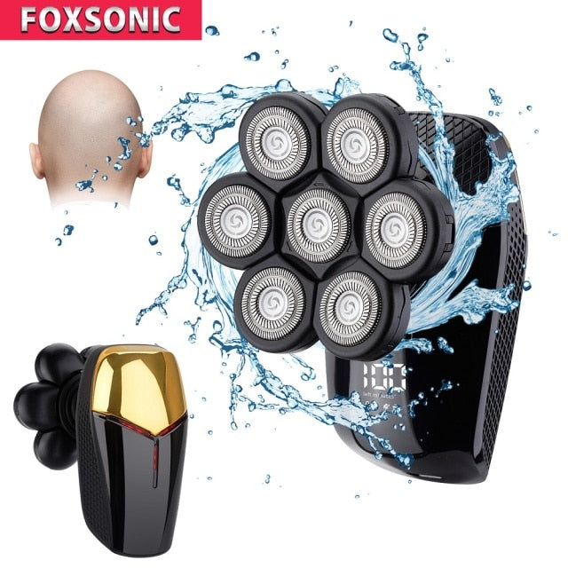 FOXSONIC New Shaver For Men 7D Independently 7 Cutter Floating Head Waterproof Electric Razor Multifunction Trimmer For Men