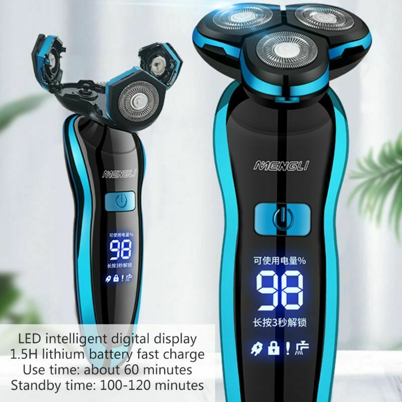 Blue Shaving Machine for Men Beard Electric Shaver Rechargeable Fast Charging