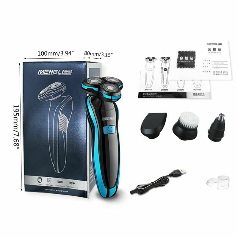 Blue Shaving Machine for Men Beard Electric Shaver Rechargeable Fast Charging