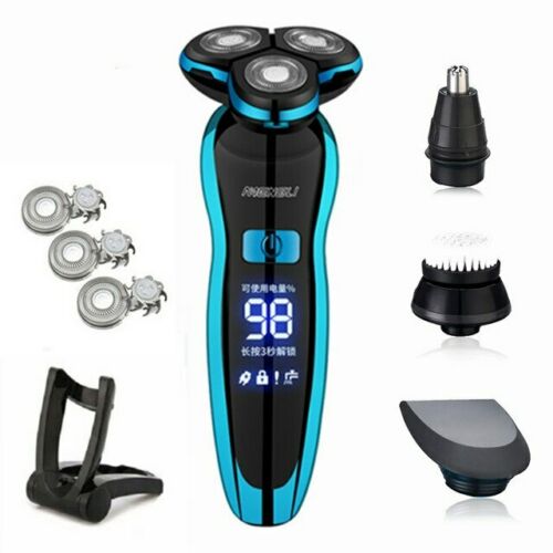 Blue Shaving Machine for Men Beard Electric Shaver Rechargeable Fast Charging