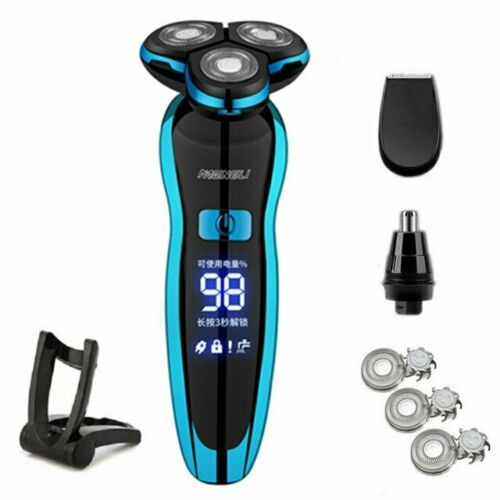 Blue Shaving Machine for Men Beard Electric Shaver Rechargeable Fast Charging