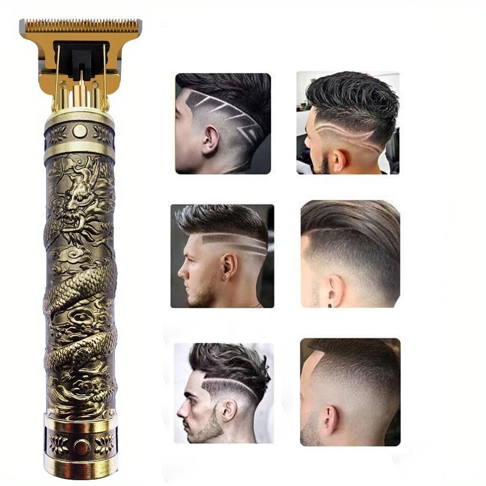 Hair Clippers for Men, Professional Hair Trimmer Zero Gapped T-Blade Trimmer Cordless Rechargeable Edgers Clippers Electric Beard Trimmer Shaver Hair Cutting Kit with LCD Display Gifts for Men (Gold)