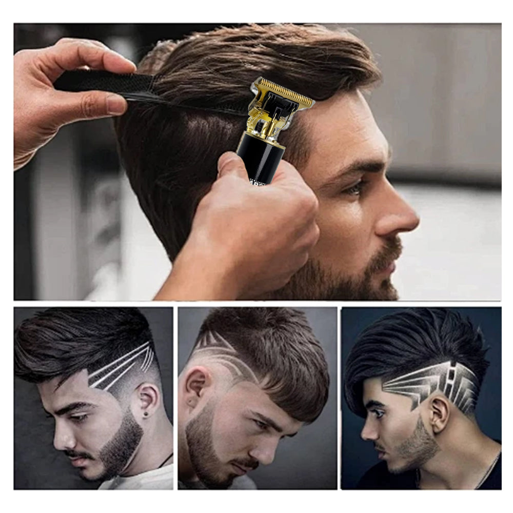 LARGNER - 2 in 1 Professional Men's Hair Clipper Set, Shaver and Men's Facial Grooming Tool, Rechargeable Hair Clipper Kit and Trimming Tool (Black Gold Gradient)