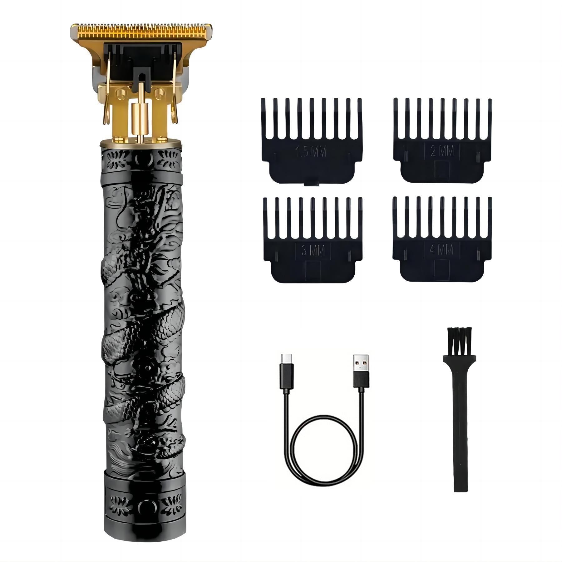 Hair Clipper with Earpick Accessories, Professional Cordless Barber Trimmer, Rechargeable T Type Classical Sculpting Texture Hair Trimmer