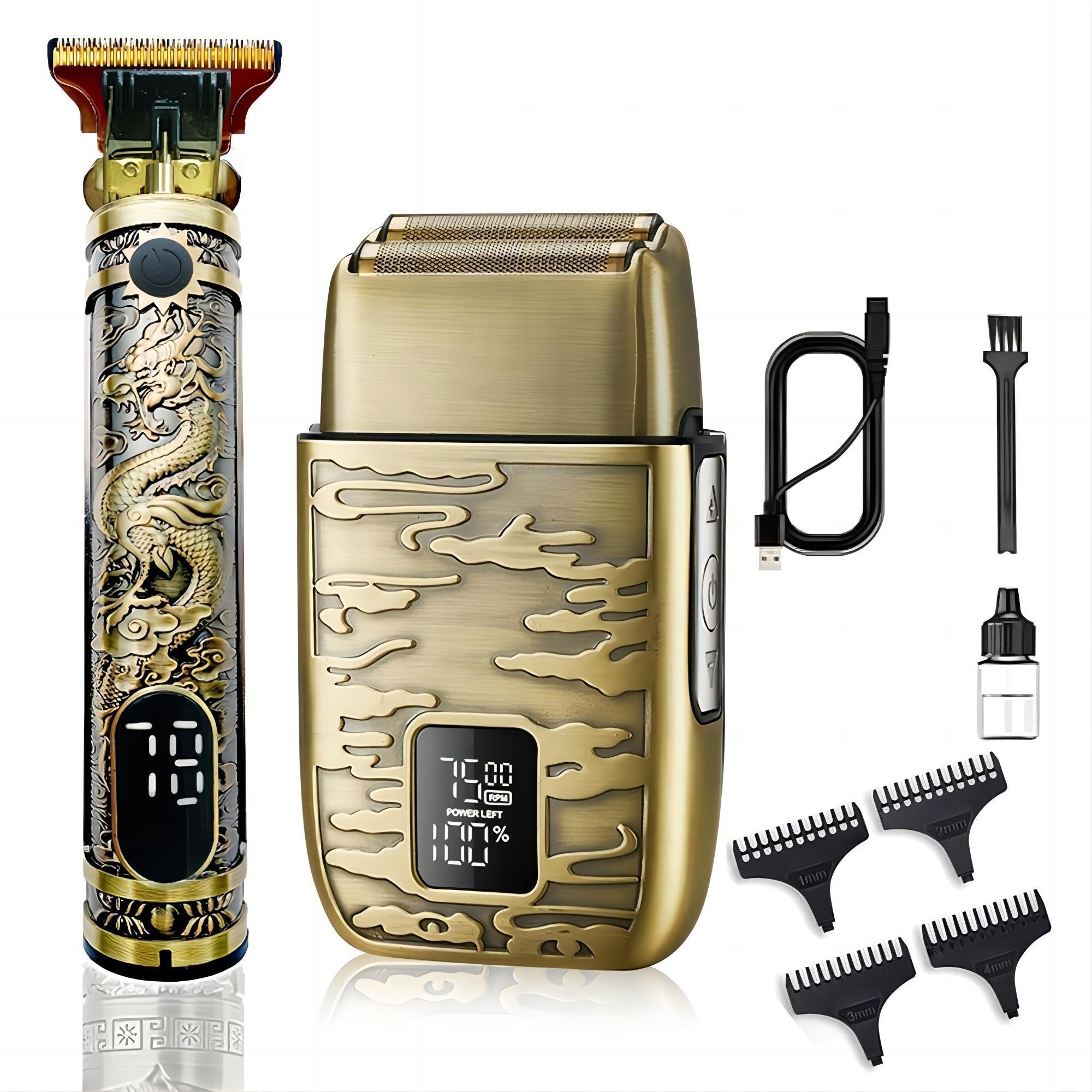 Electric Razor for Men - Face and Beard Shaver With 3 Adjustable Speeds, Rechargeable Waterproof Foil Shaver, LED Display, Close Shave Trimmer for Face/Beard/Head (Yellow)