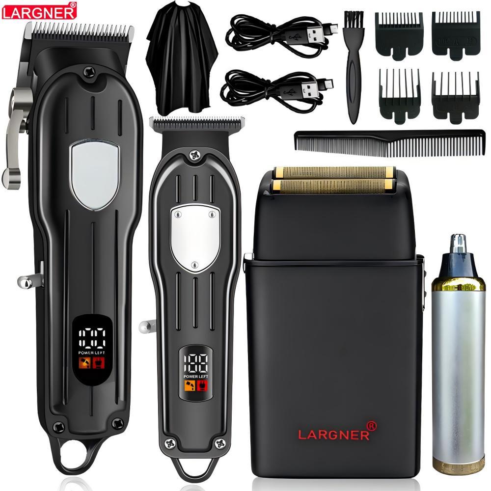 Professional Hair Clippers for Men Rechargeable Barber Clippers & Trimmers Set, Cordless Hair Clippers Kit with LCD Display, Gifts for Men