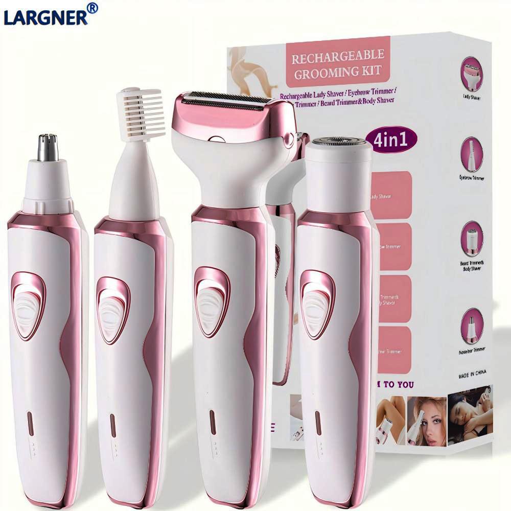 Electric Razor for Women 4 in 1 Rechargeable Painless Body Razors and Facial Hair Remover for Bikini Leg Body Face Underarm