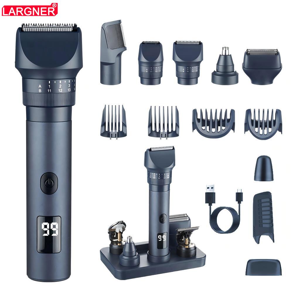 Beard Trimmer for Men Hair Clippers Haircuts Set with Precise Dial Adjustable 20 Length Setting - Close Electric Shavers Hair Trimmer Kit for Mens Face Head Body Nose Ear - USB-C Recharge Dock