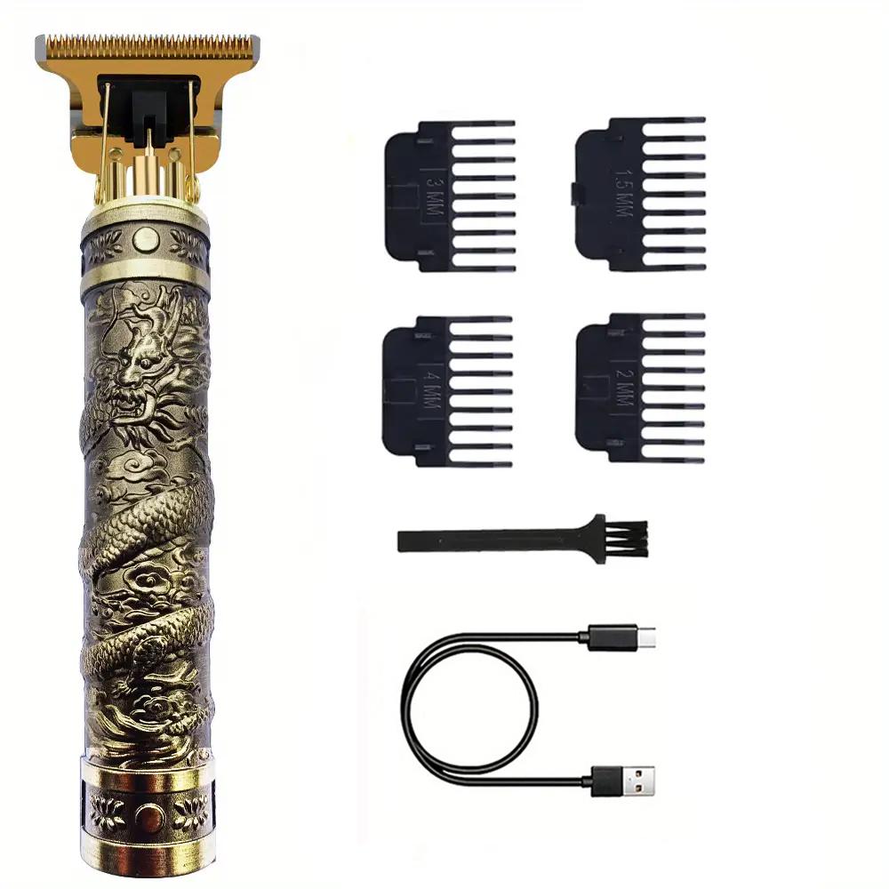 Hair Clippers for Men, Professional Hair Trimmer Zero Gapped T-Blade Trimmer Cordless Rechargeable Edgers Clippers Electric Beard Trimmer Shaver Hair Cutting Kit with LCD Display Gifts for Men (Gold)