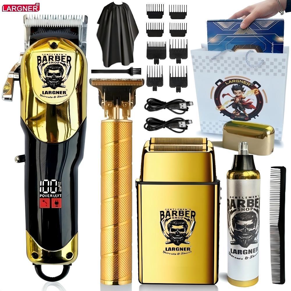 Hair Clippers for Men Professional, Cordless Beard Trimmer & Electric Razor Shavers for Men, Rechargeable 8 Piece Barber Hair Cutting Kit LED Display Men's Grooming Kit