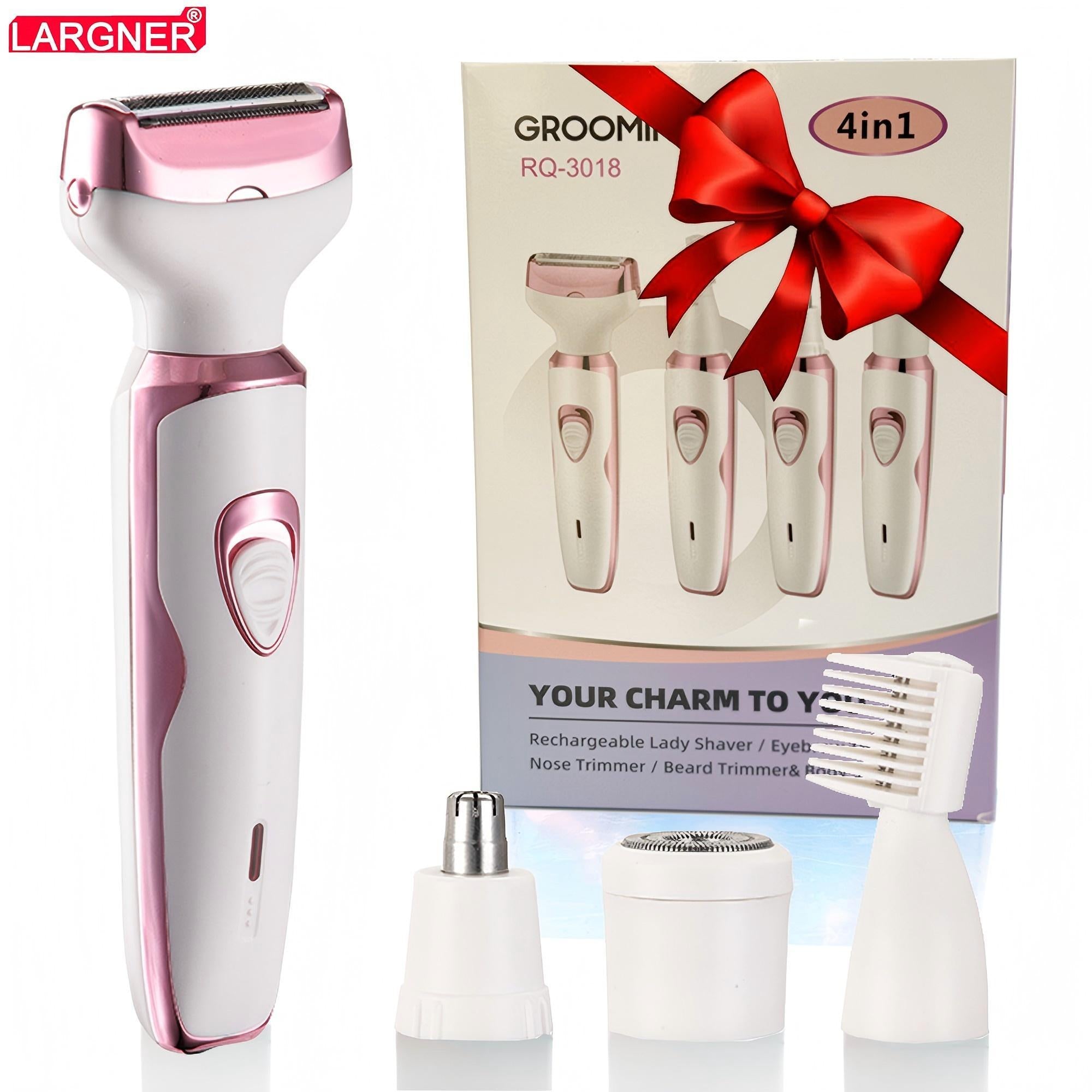 Electric Razor for Women 4 in 1 Rechargeable Painless Body Razors and Facial Hair Remover for Bikini Leg Body Face Underarm