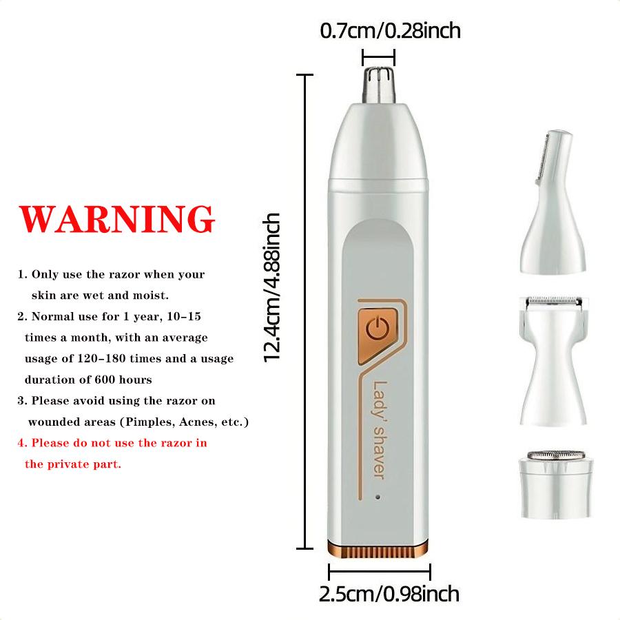 Pluxy Epil Pro 3.0 Women Face Epilator, 5 in 1 Epilator Hair Removal for Women, Electric Rechargeable Facial Hair Divice for Face,Lip,Chin with 5 x Replacement Heads, Nose Trimmer for All Skin Types