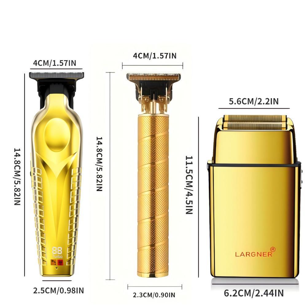 Hair Clippers for Men, Beard Trimmer and Electric Shaver Set, Professional Rechargeable Cordless Barber Hair Cutting Tools Grooming Kit